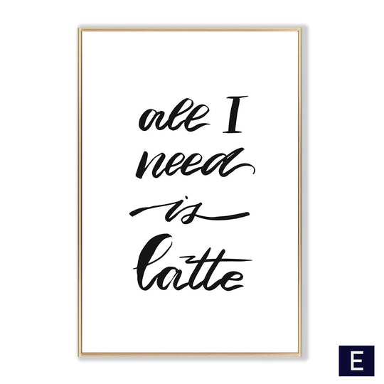 Black White Canvas Painting Nordic Kitchen Quotes Wall Posters Art Prints Pictures For Dining Room