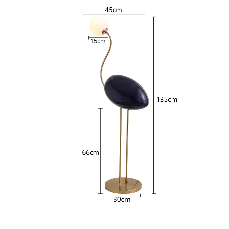 Nordic Minimalist Flamingo Glass Shade Led Floor Lamp - Stylish Living Room And Bedroom Lighting