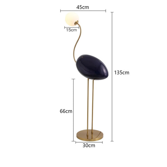 Nordic Minimalist Flamingo Glass Shade Led Floor Lamp - Stylish Living Room And Bedroom Lighting