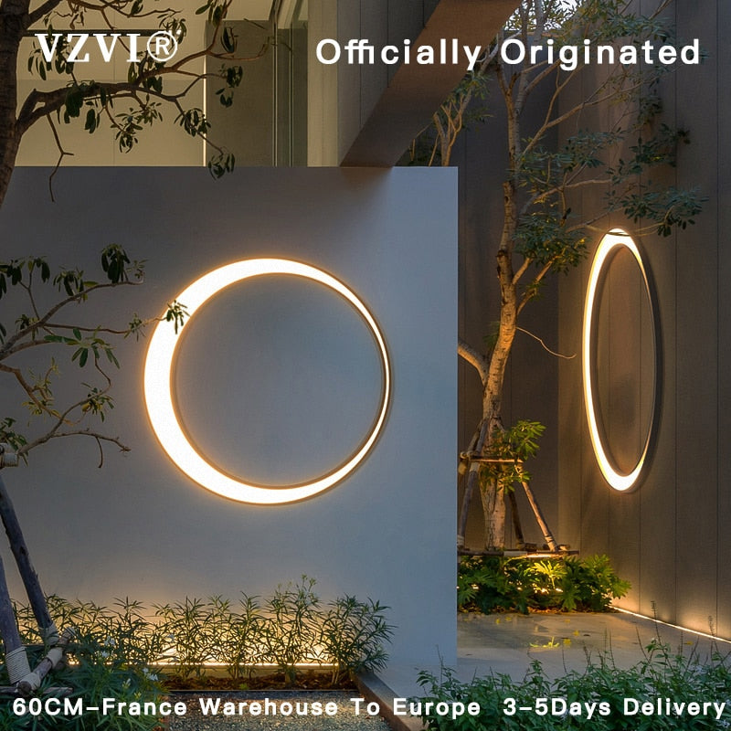 Outdoor Wall Light Modern Ip65 Waterproof 110V 260V Led Villa Terrace Garden Street Round Moon