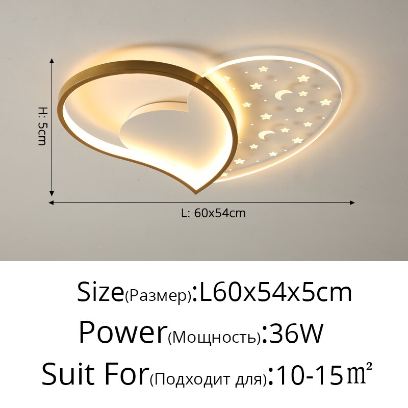 Modern Led Ceiling Lamp Simple Home Heart - Shaped Lamps Living Room Bedroom Study Light Indoor