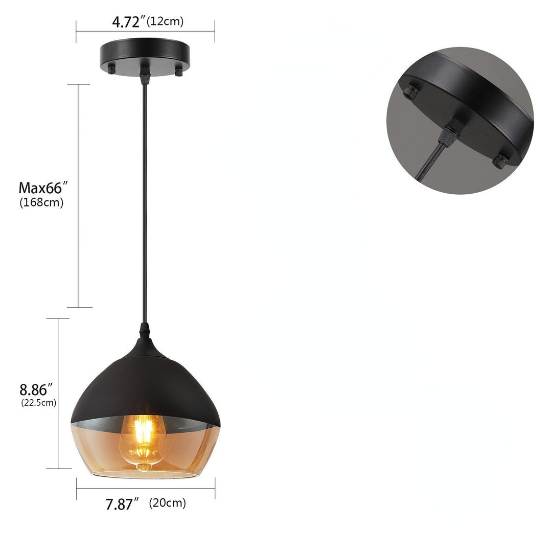 American Transparent Glass Ceiling Lamp Black Metal Living Room Lights Bedroom Cafe Bar Corridor