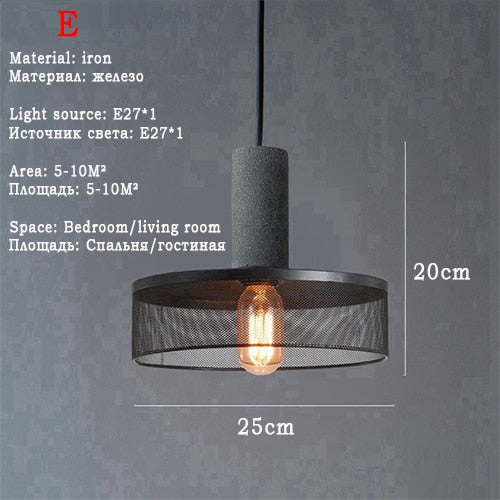 Retro Loft Pendant Light Russia Vintage Industrial Lamp Fixtures Bedroom Cafe Kitchen Adjustable