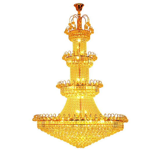 Double Height Living Room Crystal Light Led European Chandelier - Luxurious Illumination For