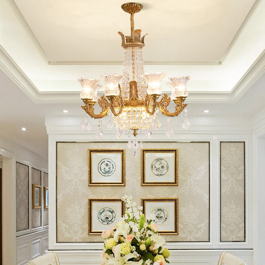 Palazzo - European Style Luxury Golden Brass Crystal Decoration Pendant Lamp For Hotel And Home