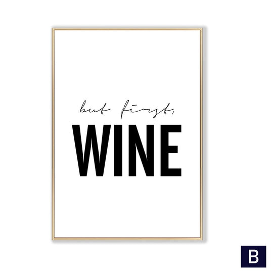 Black White Canvas Painting Nordic Kitchen Quotes Wall Posters Art Prints Pictures For Dining Room