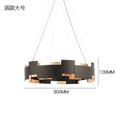 Post - Modern Industrial Pendant Lights Gold Black Iron Art Metal Suspension Luminaire Living Room