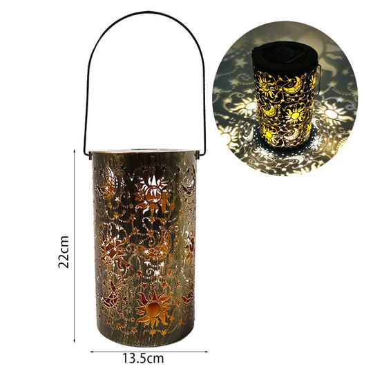Waterproof Solar Lamp Retro Hollow Lantern Light Art Decorative Garden Light Led For Courtyard