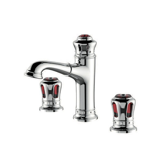 Pull Out Bathroom Sink Faucets Basin Faucet Mixer Gold Brass 3 Holes Double Handle Bathbasin