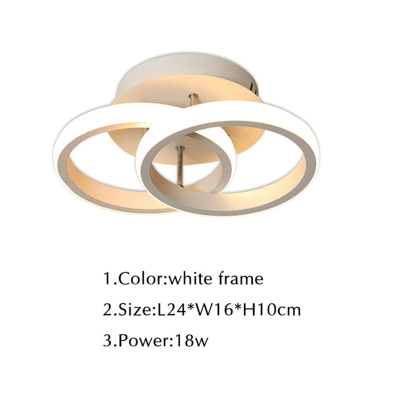Nordic Circular White Led Ceiling Lights For Living Room Dining Rings Lamps Kitchen Bedroom Type