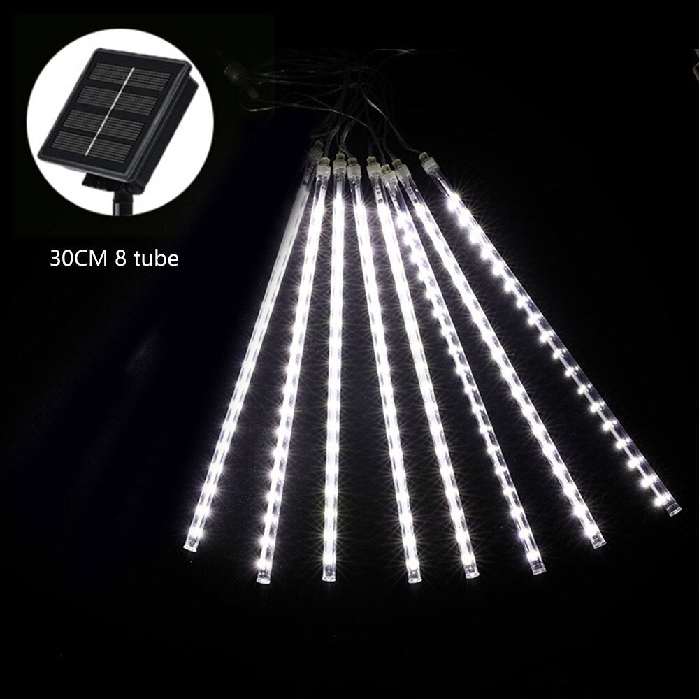 30/50Cm 8 Tubes Meteor Shower Rain Led Fairy String Lights Solar Waterproof Lamp Garden Decor