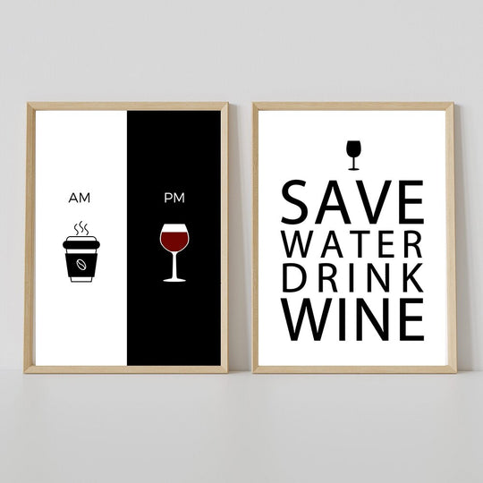 Black White Canvas Painting Nordic Kitchen Quotes Wall Posters Art Prints Pictures For Dining Room