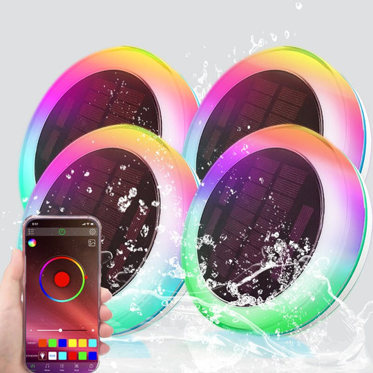 Rgbw Color App Remote Solar Floating Light Led Swimming Pool Outdoor Lights Waterproof Ip68 Changing