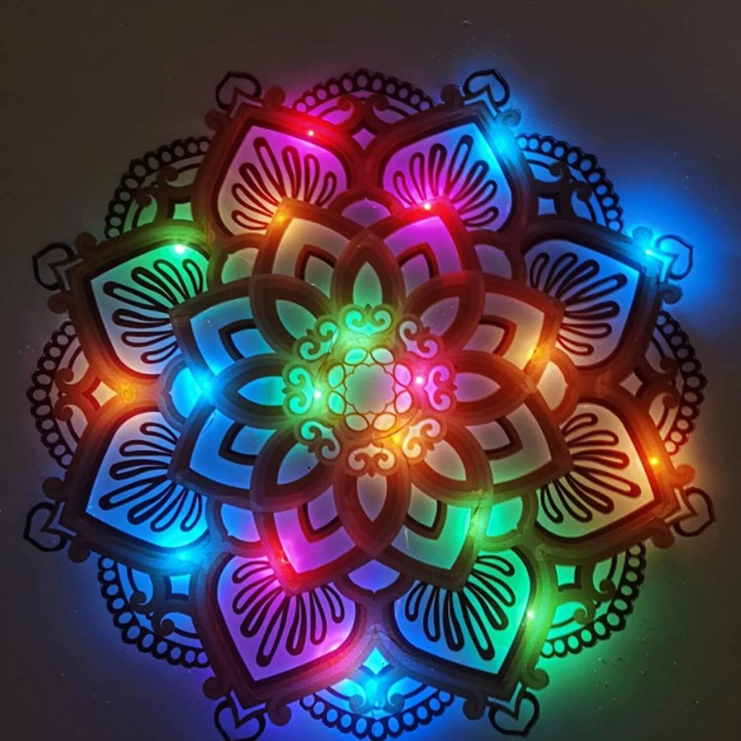 Led Wall Light Mandala Yoga Room Lamp