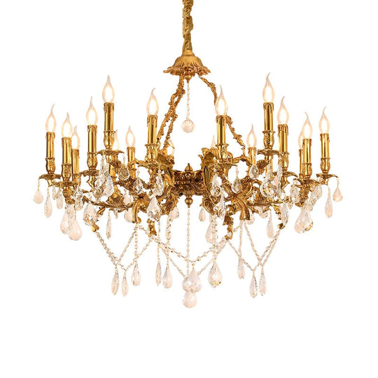 Belmond - French Hotel Lobby Luxury European - Style Full Copper Led Crystal Chandelier Chandelier