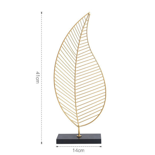 Nordic Creative Golden Ginkgo Leaf Ornaments - Modern Crafts For Living Room Decor And Home