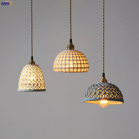 White Ceramic Led Pendant Lights Fixtures Home Indoor Lighting Bedroom Living Room Beside Nordic