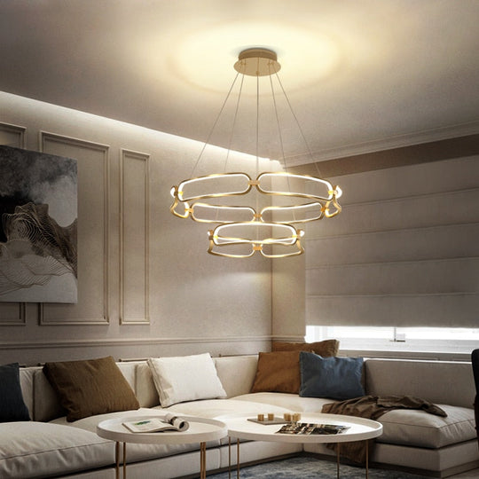 Modern Luxury Living Room Dining Creative Bar Front Desk Online Red Circle Designer Round Art Lamp