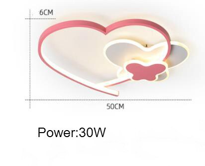 Modern Nordic Design Acrylic Led Ceiling Lights Pink Heart Indoor Lighting Lamps For Children Room