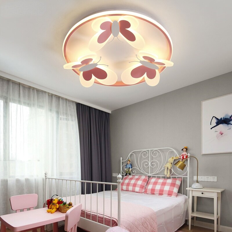 New Modern Butterfly Decorative Led Ceiling Lights Study Living Children Room Kid Bedroom Salon