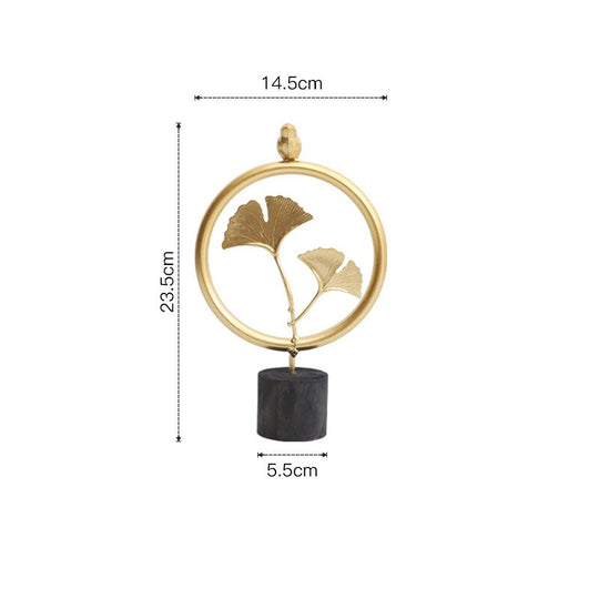 Nordic Creative Golden Ginkgo Leaf Ornaments - Modern Crafts For Living Room Decor And Home