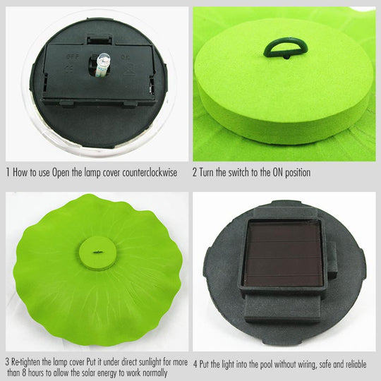 2Pcs Solar Lotus Light Led Energy Saving Night Lamp Waterproof Garden Pool Pond Fountain Decoration