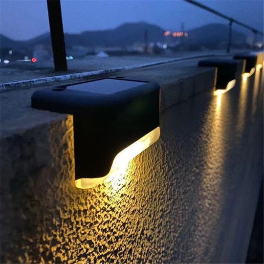 Stair Led Solar Lamp Ip65 Waterproof Outdoor Garden Light Pathway Yard Patio Steps Fence Lamps