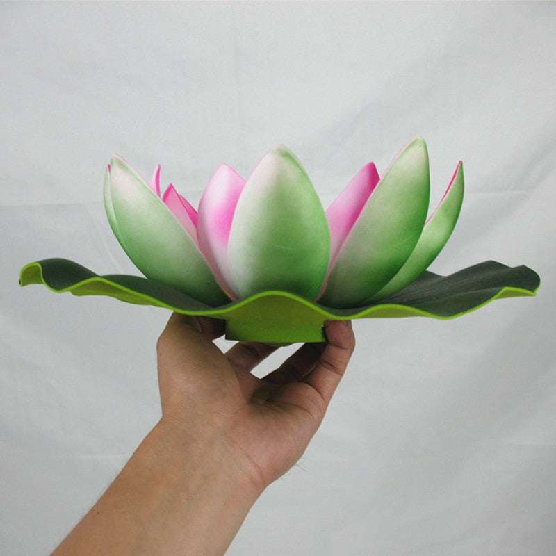 2Pcs Solar Lotus Light Led Energy Saving Night Lamp Waterproof Garden Pool Pond Fountain Decoration