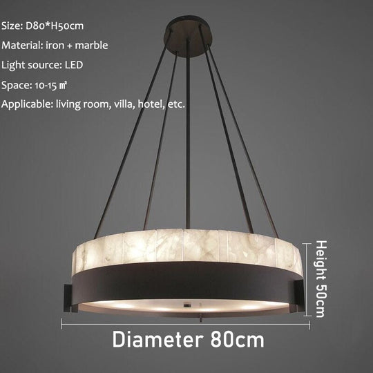 Modern Led Marble Ring Chandelier Creative Villa Living Room Bedroom Kitchen Indoor Lighting