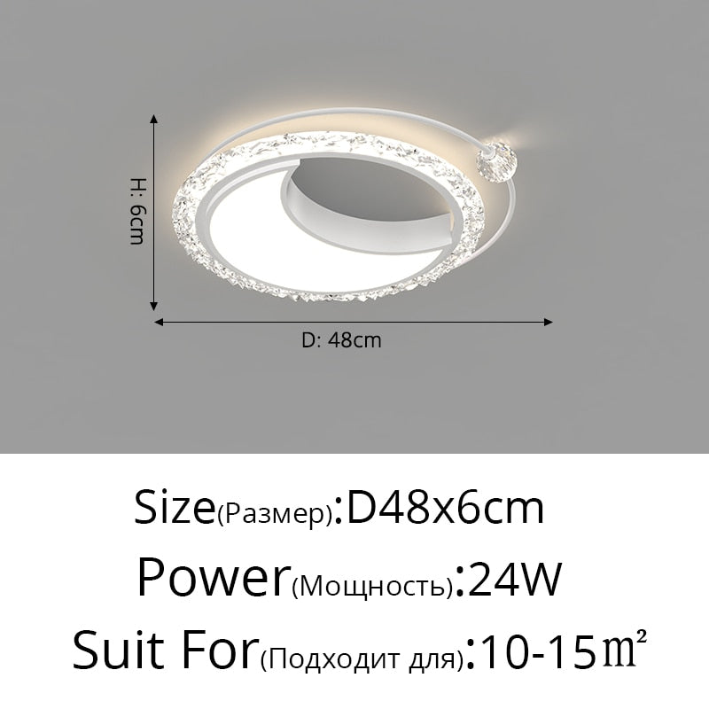 Nordic Bedroom Recessed Led Ceiling Lights Post - Modern Luxury Crystal Creative Living Room