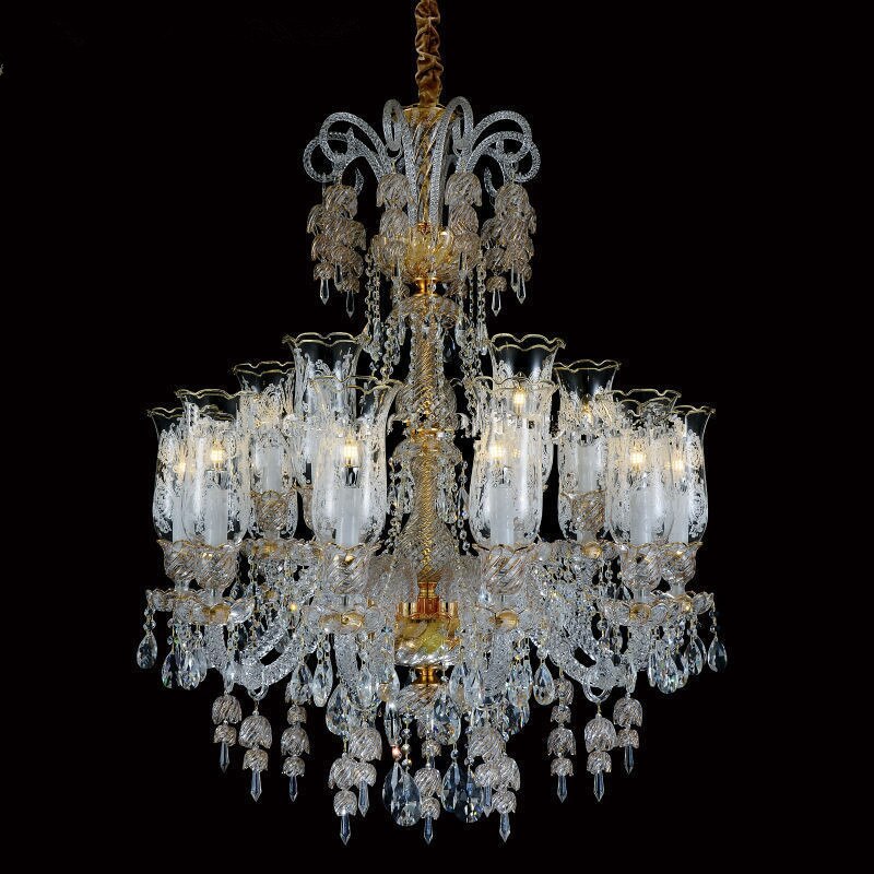 Led Chandeliers Living Room Crystal Lamp Modern Restaurant Bedroom Study Candle Light Glass Fixture