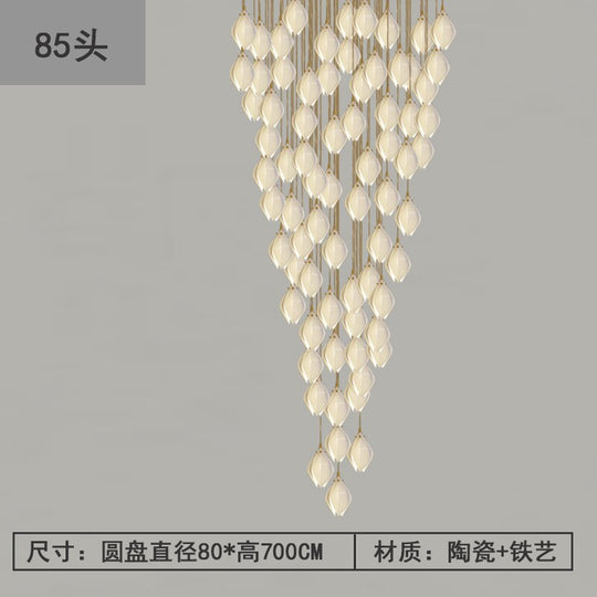 New Nordic Simple Ceramic Magnolia Restaurant Chandelier Hotel Sales Office Personality Bedroom