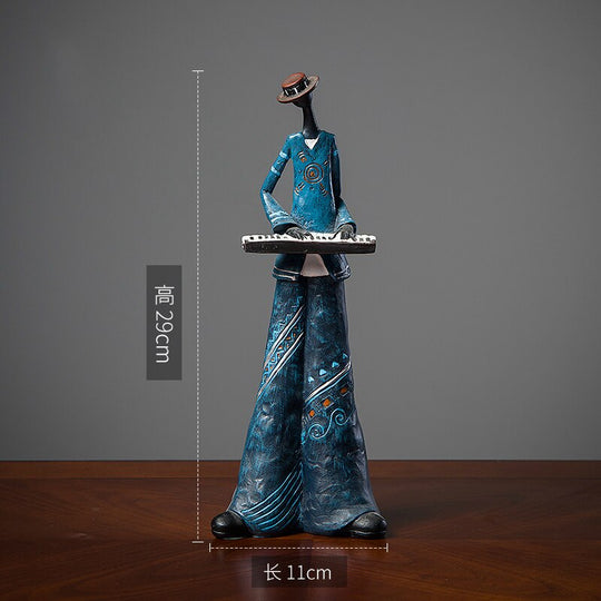 Rock Band Art Statue: Resin Character Model For Creative Home Decor And Craft Supplies Items