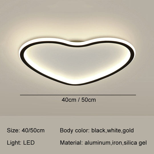 Princess Heart Led Modern Ceiling Lamps Dimmable Children Room Living Bedroom Lighting Wedding