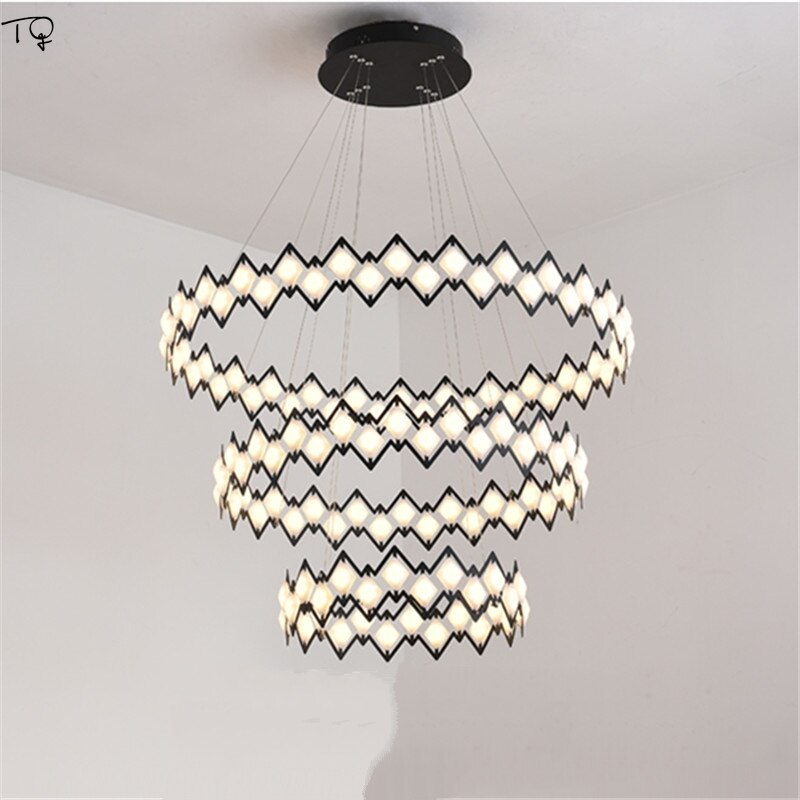 Nordic Ins Postmodern Simple Led Ring Chandeliers Lighting Lustre Designer Living Room Office