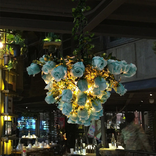 Nordic Rose Pendant Light Personality Creative Coffee Shop Lamp Simulation Plant Cafe Restaurant