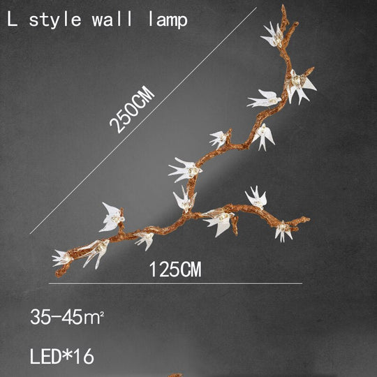 Branches Copper Chandelier Lustre Hanging Lamps For Ceiling Modern Suspension Bird Crystal