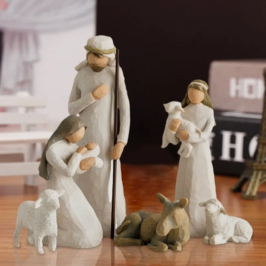 Christ Birth Of Jesus Manger Ornament Nativity Scene Decoration Resin Crafts Statue Christmas Crib