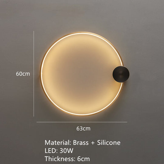 Nordic Art Circle Background Led Wall Lamp Romantic Home Round Ring Decor Livingroom Bedroom Aisle