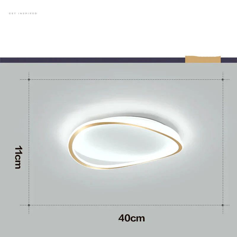 Bedroom Ceiling Lamp Minimalist Art Geometric Circular Master Led Creative Modern Room Lamps Golden