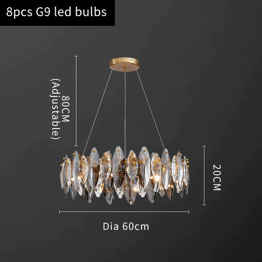 Luxury Crystal Chandelier Living Room Lamps Upscale Modern Dia 60Cm / No Light Source Pendant