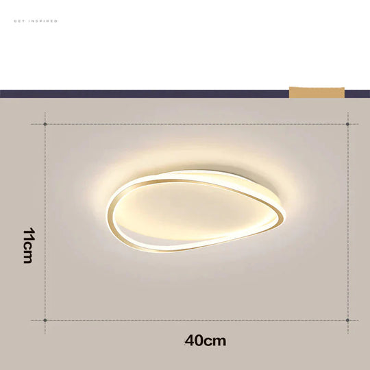 Bedroom Ceiling Lamp Minimalist Art Geometric Circular Master Led Creative Modern Room Lamps Golden