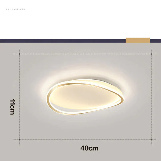 Bedroom Ceiling Lamp Minimalist Art Geometric Circular Master Led Creative Modern Room Lamps Golden
