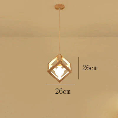 Creative Three - Head Dining Room Chandelier Home Bar Original Wooden Solid Wood C / 1 Head Without