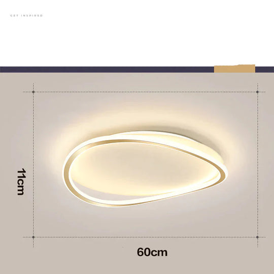 Bedroom Ceiling Lamp Minimalist Art Geometric Circular Master Led Creative Modern Room Lamps Golden