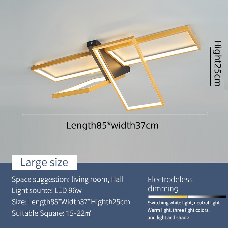 Modern Led Chandelier Lighting For Living Room Bedroom Dining Kitchen Gold Or Black Finished 90 -