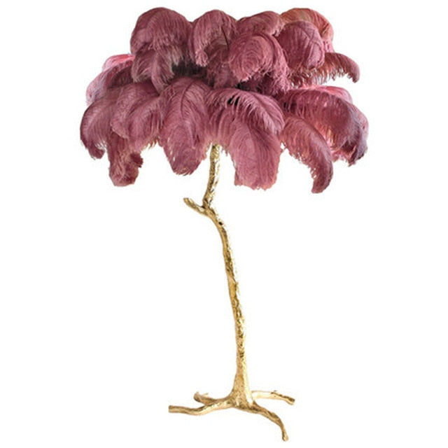 Nordic Home Decor Floor Lamps For Living Room Standing Modern Luxury Ostrich Feather Led Lamp Gold