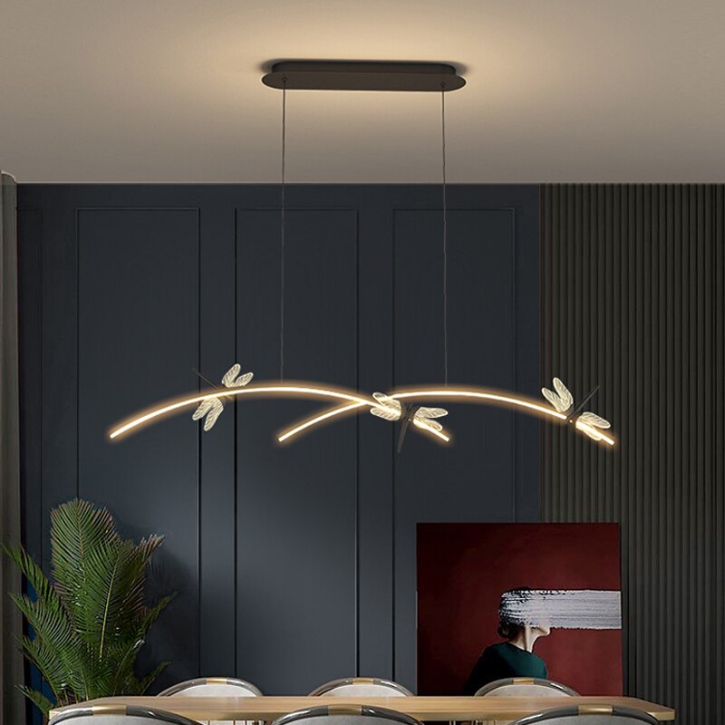 Restaurant Chandelier Light Luxury Creative Nordic Personality Long Strip Cafe Table Designer Bar