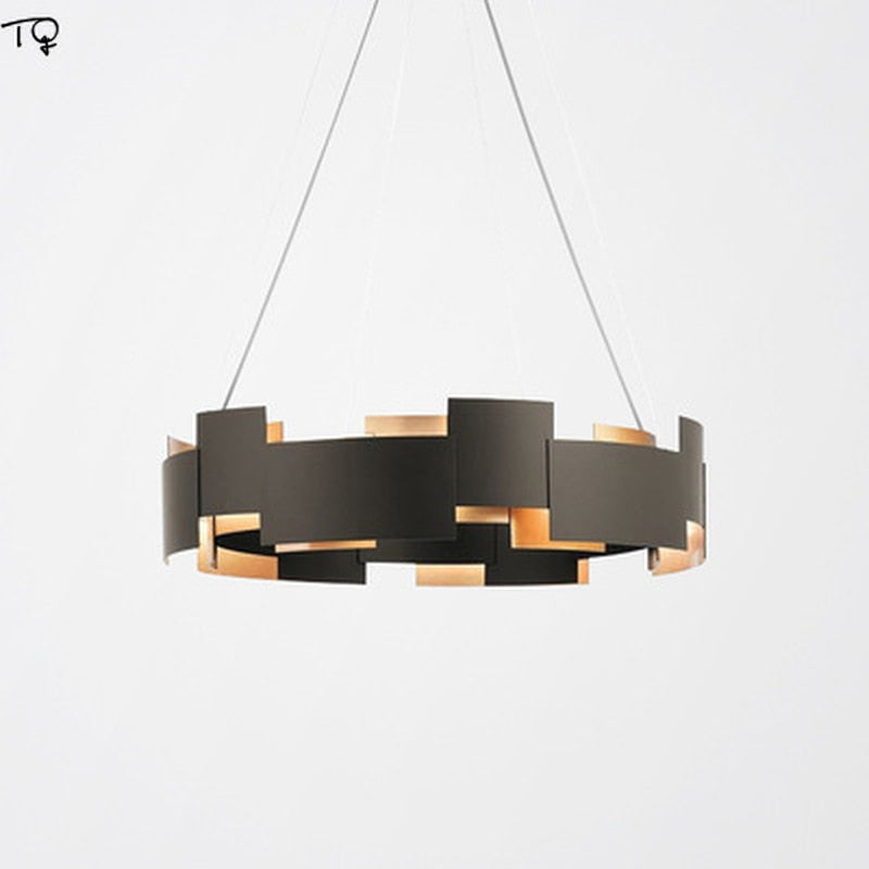 Post - Modern Industrial Pendant Lights Gold Black Iron Art Metal Suspension Luminaire Living Room