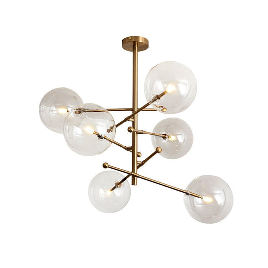 Modern Bronze Glass Pendant Light Bubbles Chandelier Study Living Room Restaurant Hanging Lamp Decor